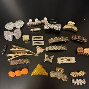 Lot Of 28 Vintage Hair Clips, Barrette - Assorted 80's/90's Hair Accessories